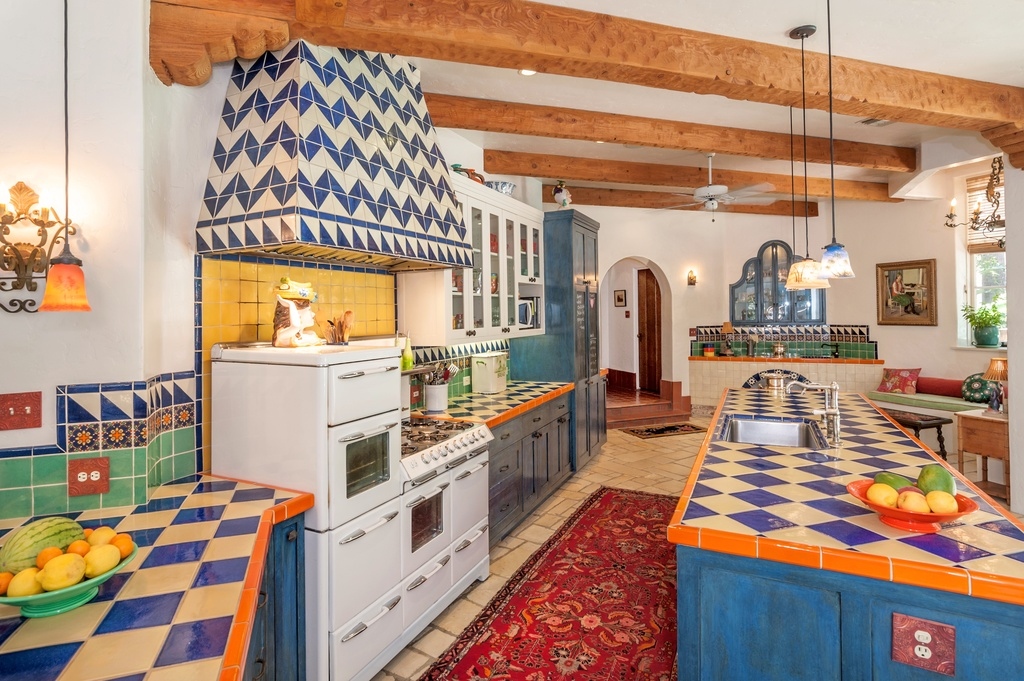 mexican talavera tiles in kitchen